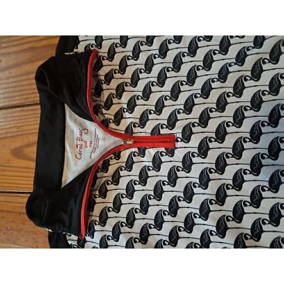 Coral Bay Golf 1/4 Zip Pullover Top Short Sleeve Women's Sz Med - Picture 2 of 2